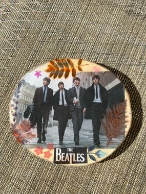The Beatles Round Decorative - Black, Cream, Orange Accents